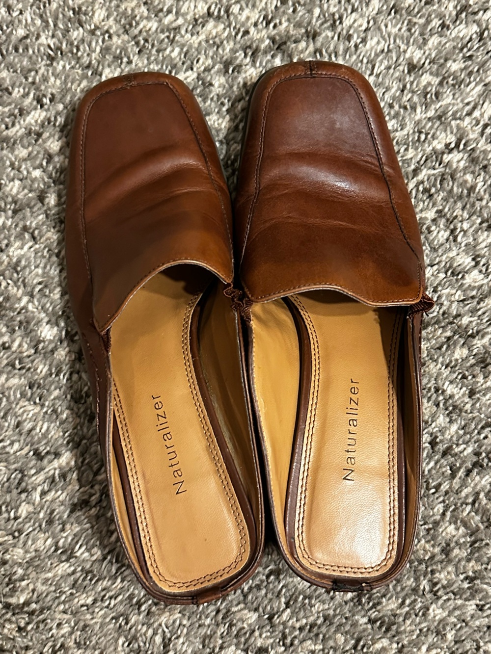 Naturalizer Tan/Brown Leather Slip-On Loafers